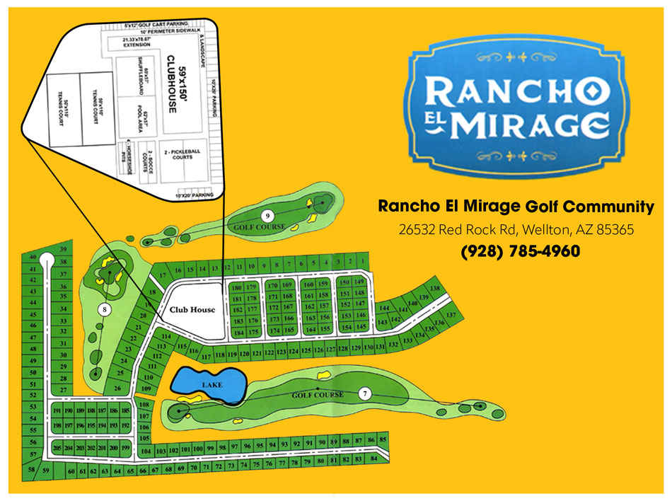 Park Map & Space Layout - Rancho El Mirage - At Coyote Wash Golf Course